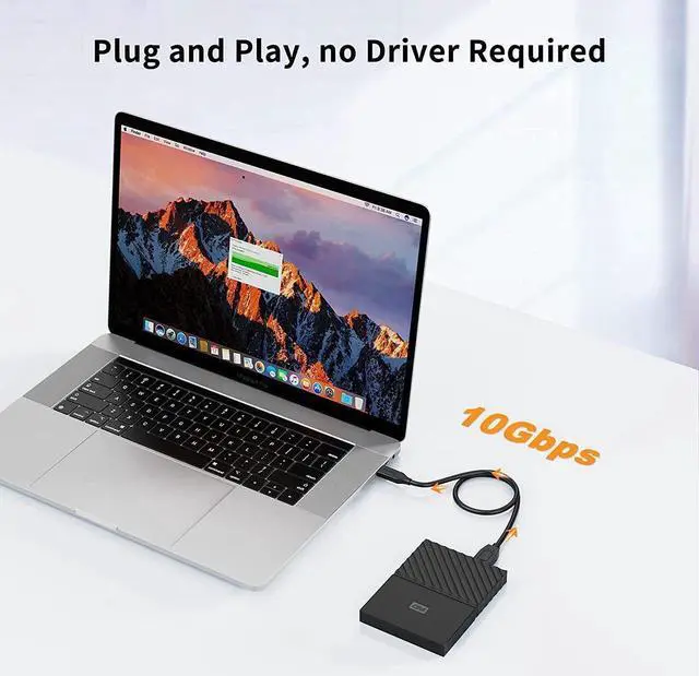 Alt view image 7 of 7 - [1-Pack] Short USB C Hard Drive Cable 1FT, USB 3.1 C to Micro B Cable 10Gbps USB C to Hard Drive Cable Compatible with MacBook Pro Air Galaxy S5 My Passport Elements etc, 0.3m Black