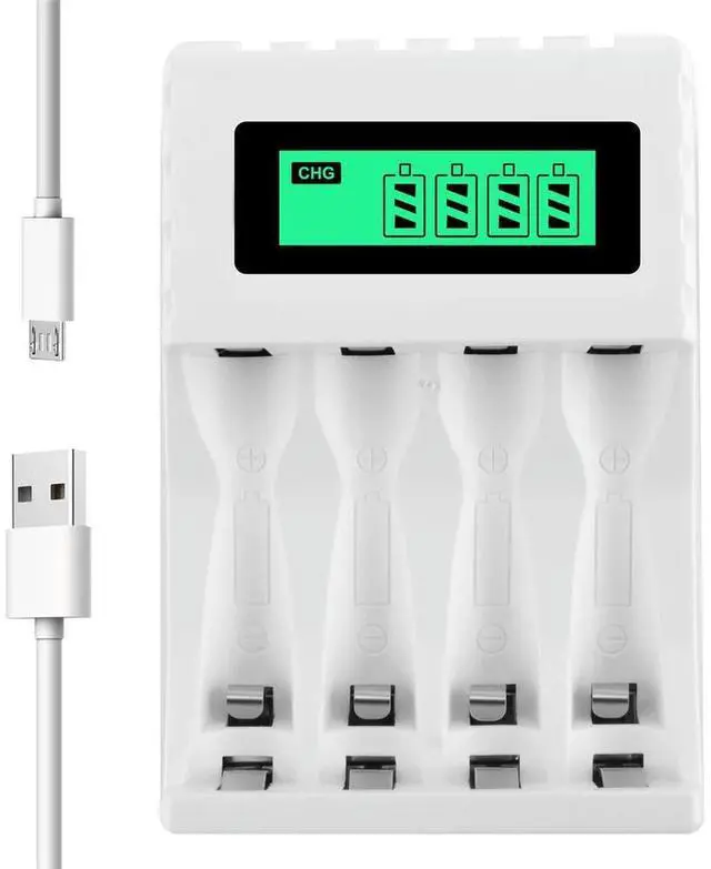 Main image of For Smart ligent LCD Display Charger with 4 Slots for AA/AAA NiCd NiMh Rechargeable Nimh AA Charger