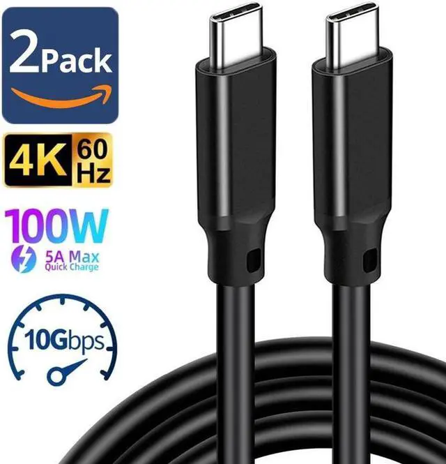 Main image of 100W USB C Extension Cable 1.6FT 2Pack,USB C 3.2 Extender Support 100W Charging 10Gbps Data Transfer, 4K@60Hz, Type C Extension Cable for MacBook,iPad,Quest Link and Mobile Phone,Dell XPS