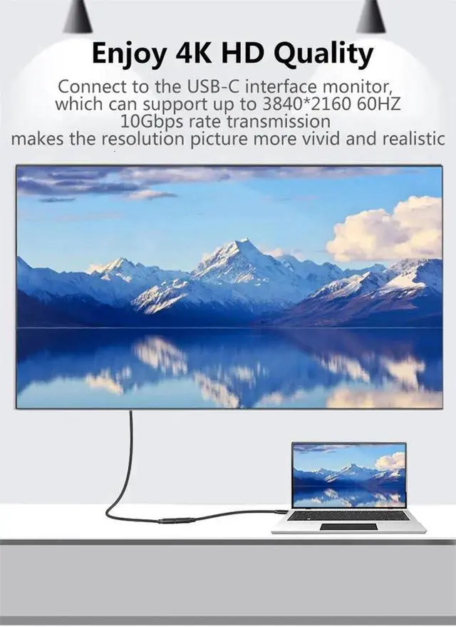 Alt view image 2 of 7 - 100W USB C Extension Cable 1.6FT 2Pack,USB C 3.2 Extender Support 100W Charging 10Gbps Data Transfer, 4K@60Hz, Type C Extension Cable for MacBook,iPad,Quest Link and Mobile Phone,Dell XPS