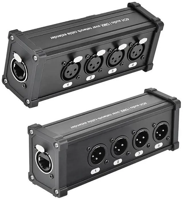 Main image of For 4-Channel 3-Pin Ethercon Cable Extender,XLR Network Cable Multi Extender for Stage Lighting and Recording Studio,XLR,DMX
