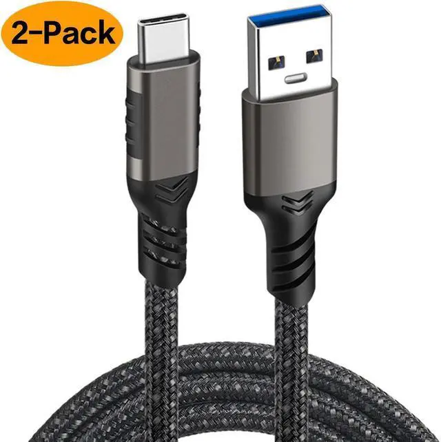 Main image of 10Gbps USB 3.1 Gen 2 USB A to USB C Braided Cable (1.6ft , 2 Pack) , (60W/3A) Fast Charge for Samsung Galaxy S22 , iPad Pro 2021 , iPad Mini 6 , iPad Air 4 , MacBook Pro 2020 , Switch, SSD,Hard Drives