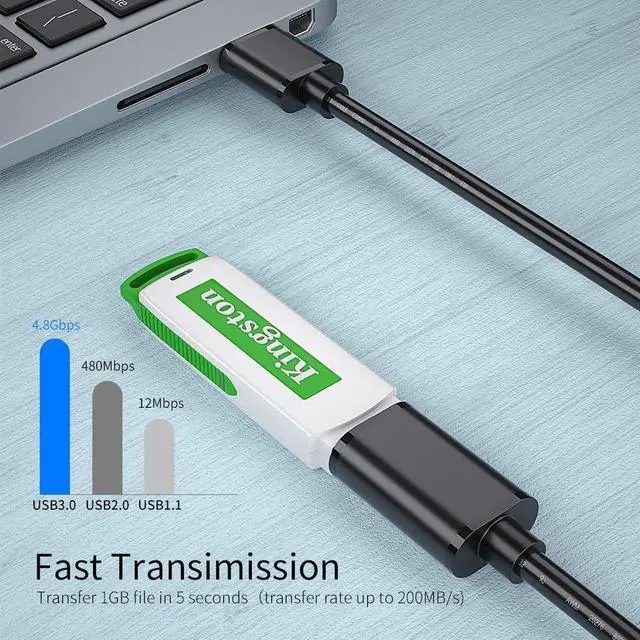 Alt view image 4 of 7 - USB3.0 Extension Cable [1.6Ft, 3-Pack] for Smart TV PS4 Xbox One SSD USB to USB Cable Extender Data Cord Mini USB3.0 Extension Cable