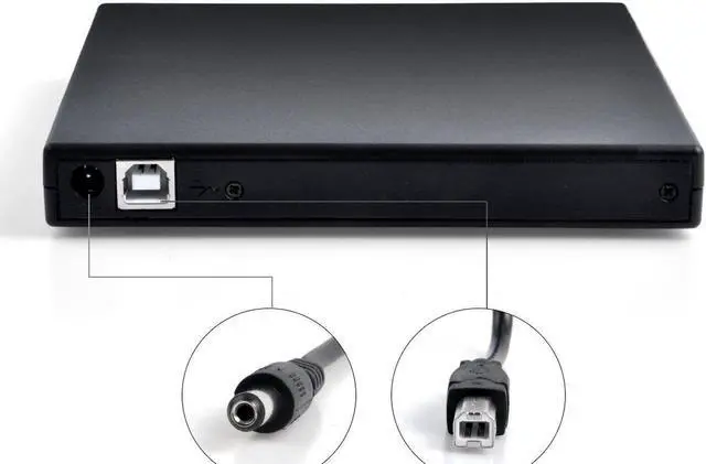 Alt view image 2 of 7 - External CD Drive, USB 2.0 External DVD Drive, CD/DVD-RW Drive, DVD/CD ROM Rewriter Burner Writer, High Speed Data Transfer for Laptop Desktops Windows2000/XP/Vista/Windows7/Window 8 MacOS, Black