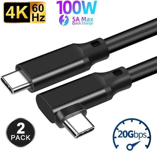 Main image of Elbow USB C Data Cable 3.3FT/2 Pack, 4K Video 5A 100W Type C Charger Fast Charging 20Gbps High Speed USB 3.2 Gen 2X2 Data Transfer Cable for Galaxy, iPad, Portable SSD, PS5 Controller etc