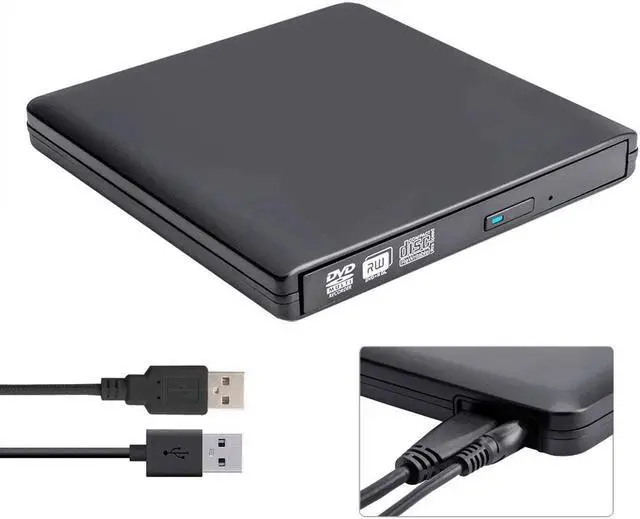 Alt view image 5 of 7 - Aluminum DVD Player for Laptop, USB 3.0 Type-C Dual Port Portable External CD DVD Drive, Drive Slim DVD/CD ROM Rewriter Burner Compatible with Laptop Desktop PC Windows Linux OS Apple Mac, Black