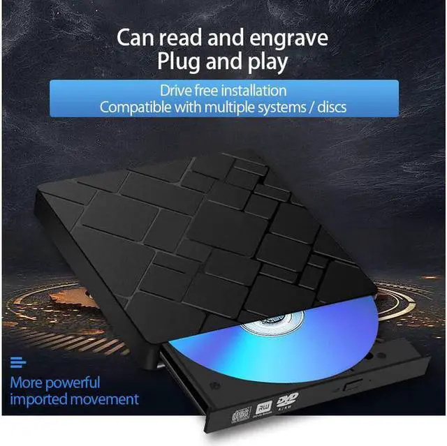 Alt view image 7 of 7 - External DVD Drive with USB C Port, Optical CD DVD Drive +/-RW Burner Writer Rewriter Reader Portable DVD Drive for Laptop Desktop PC Mac MacBook, for Windows 7/8.1/10 Linux OS System