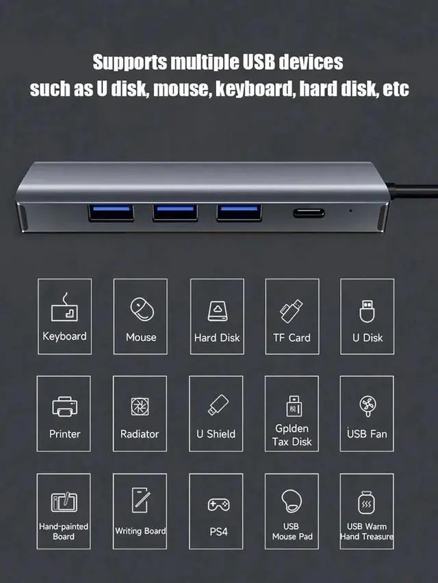 Alt view image 4 of 7 - USB 3.0 Hub Ethernet Adapter 10 100 1000 Gigabit Network Converter with 4 USB Ports Hub Compatible with Laptop PC Nintendo Switch MacBook Mac Mini Surface XPS Windows Linux macOS, and More