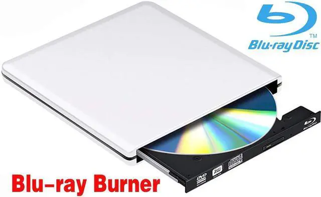 Main image of Aluminum Blu-Ray Burner for Laptop, USB 3.0 Type-C Dual Port Portable External CD DVD Blu-Ray Drive, Slim DVD/CD ROM Rewriter Burner For Laptop Desktop PC Windows Linux OS Apple Mac, Silver