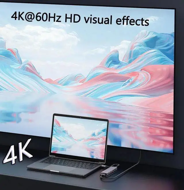 Alt view image 3 of 7 - 5-Ports USB Hub 3.2, USB Splitter 4K@60Hz HDMI, 140W PD, 10Gbps 2 USB-A 3.2 Ports and USB-C 3.2 Ultra-Slim USB 3.2 Gen 2 HUB Fast Data Transfer USB Port Extender for MacBook,Mobile HDD,Laptop