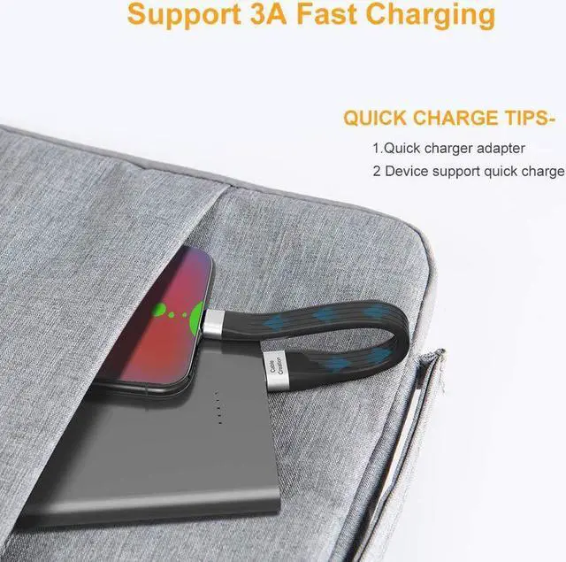 Alt view image 4 of 7 - Short USB 3.1 A to Type C Cable 5 inches USB Type C Cable 3A Fast Charging USB C to A FPC Cable 5Gbps Compatible with MacBook iPad Pro S21/S20, SSD, Oculus Quest Link etc. 12cm Black