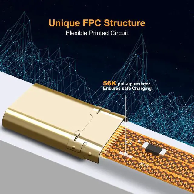 Alt view image 3 of 7 - Short USB 3.1 A to Type C Cable 5 inches USB Type C Cable 3A Fast Charging USB C to A FPC Cable 5Gbps Compatible with MacBook iPad Pro S21/S20, SSD, Oculus Quest Link etc. 12cm Black