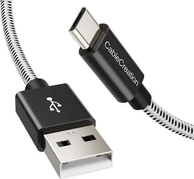 Main image of USB to Micro USB Cable, 4 FT Braided USB Charger Data Cable, Compatible Fire Stick, Chromecast, Power Pack, Android Phone 1.2M Black