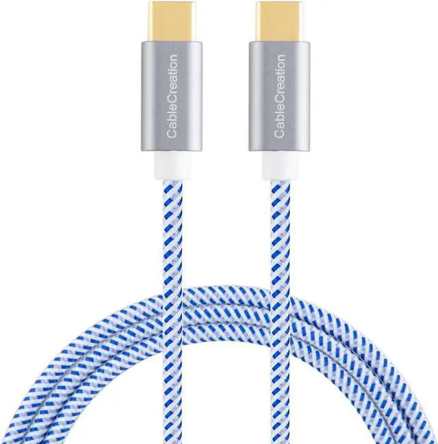 Main image of USB C Cable 10FT 60W USB C to USB C Fast Charging Cable USB Type-C to C Cable Braided 3A 60W 480Mbps Data for MacBook Pro Air iPad Air Pro S21/S20+/S20 Pixel 4/5 etc. 3m Blue