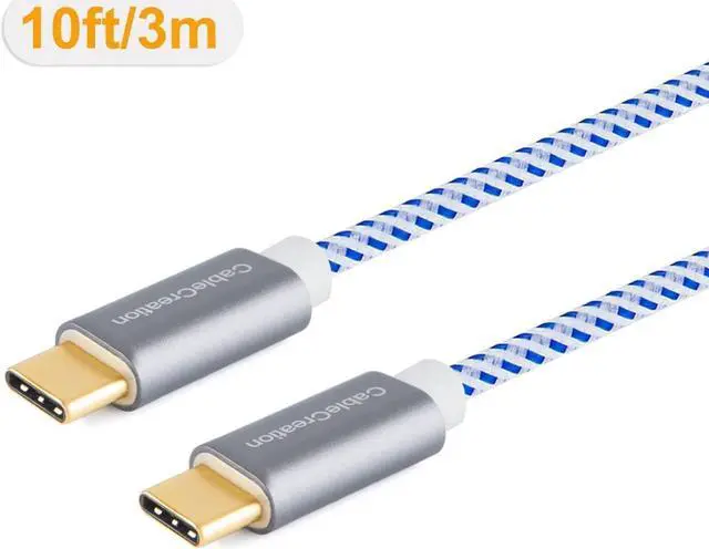 Alt view image 5 of 7 - USB C Cable 10FT 60W USB C to USB C Fast Charging Cable USB Type-C to C Cable Braided 3A 60W 480Mbps Data for MacBook Pro Air iPad Air Pro S21/S20+/S20 Pixel 4/5 etc. 3m Blue