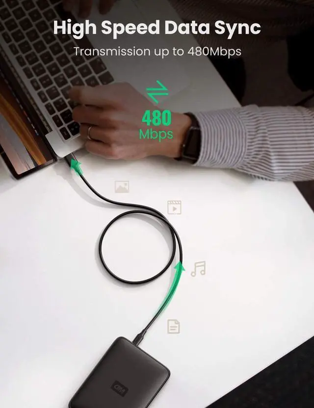Alt view image 6 of 7 - Mini USB Cable, A-Male to Mini-B Cord USB 2.0 Charger Cable Compatible with GoPro Hero 3+, PS3 Controller, Digital Camera, Dash Cam, MP3 Player, GPS Receiver, Garmin Nuvi GPS, SatNav, PDA 6 FT