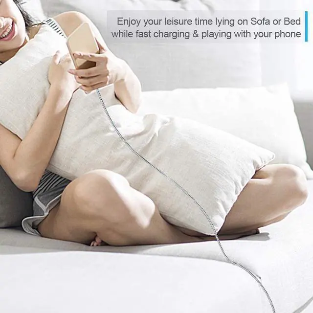 Alt view image 3 of 7 - USB C Cable 6FT 100W USB2.0 C to C Cable 5A Fast Charging Cable 480Mbps Durable Braided USB Type C Cable for MacBook Pro Air Pixel 4XL S21 S20 S10 S9, Note 10, 1.83m Space Gray