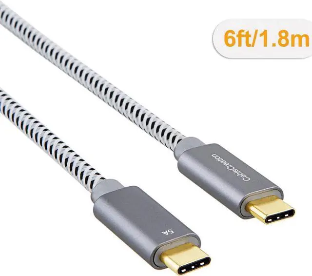 Alt view image 7 of 7 - USB C Cable 6FT 100W USB2.0 C to C Cable 5A Fast Charging Cable 480Mbps Durable Braided USB Type C Cable for MacBook Pro Air Pixel 4XL S21 S20 S10 S9, Note 10, 1.83m Space Gray