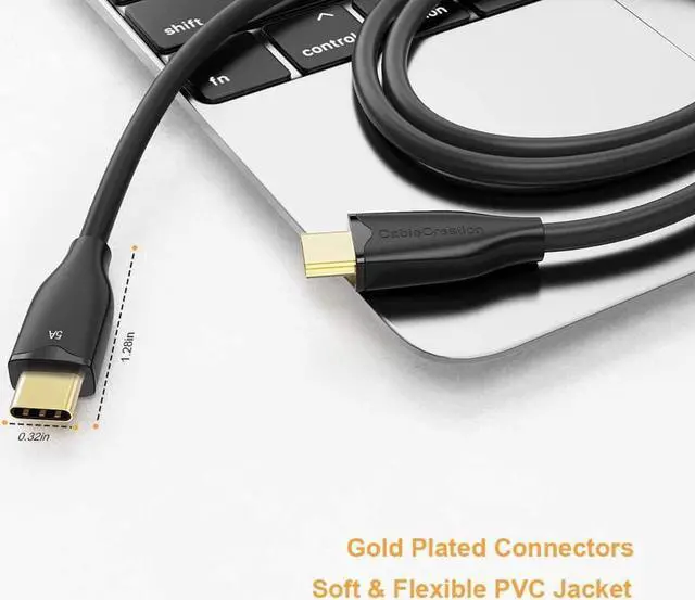 Alt view image 3 of 7 - USB C Cable 2M, Cable Type C to Type C Fast Charging 100W, USB C to C Cable 2m, Compatible with MacBook Pro, Air, S21/S20+/S20 Ultra/S10, Note 10,Pixel 4 XL, etc. 6.6FT / Black