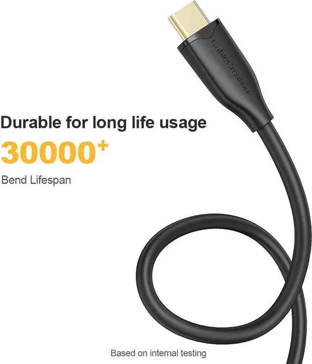 Alt view image 4 of 7 - USB C Cable 2M, Cable Type C to Type C Fast Charging 100W, USB C to C Cable 2m, Compatible with MacBook Pro, Air, S21/S20+/S20 Ultra/S10, Note 10,Pixel 4 XL, etc. 6.6FT / Black