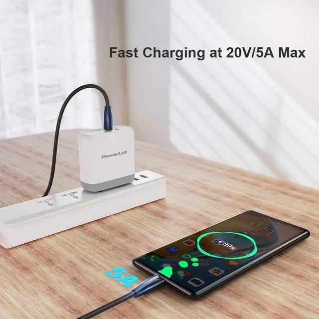Alt view image 5 of 7 - USB C Cable 2M, Cable Type C to Type C Fast Charging 100W, USB C to C Cable 2m, Compatible with MacBook Pro, Air, S21/S20+/S20 Ultra/S10, Note 10,Pixel 4 XL, etc. 6.6FT / Black