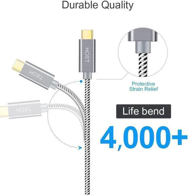 Alt view image 6 of 6 - Short USB C Hard Drive Cable 1FT, USB 3.1 C to Micro B Cable 10Gbps USB C to Hard Drive Cable Compatible with MacBook Pro Air Galaxy S5 My Passport Elements etc, 0.3m Space Gray