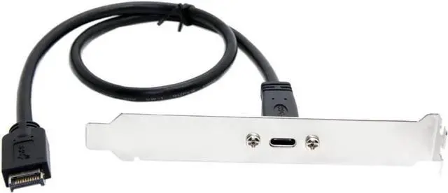Alt view image 4 of 7 - USB 3.1 Type-E Front Panel Header Male to USB-C Type-C Female Extension Cable with Panel Mount Screw 40cm