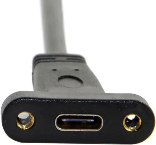 Alt view image 7 of 7 - USB 3.1 Type-E Front Panel Header Male to USB-C Type-C Female Extension Cable with Panel Mount Screw 40cm