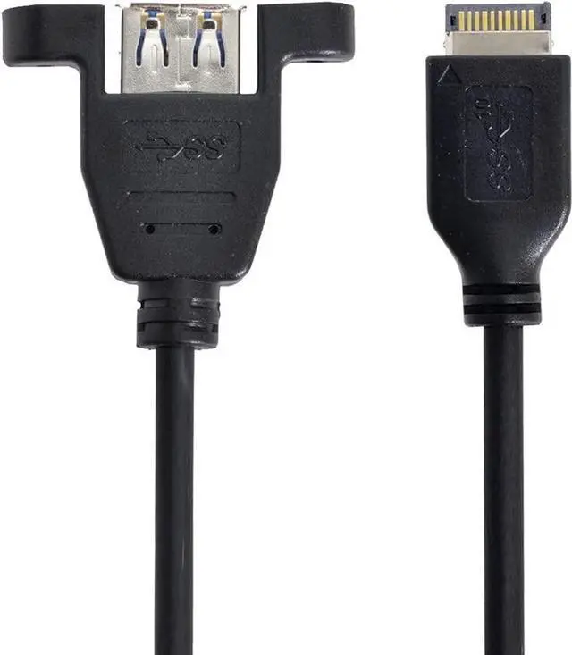 Main image of USB 3.1 Type-E Front Panel Header Male to USB 3.0 Type-A Female Extension Cable 50cm Panel Mount Type