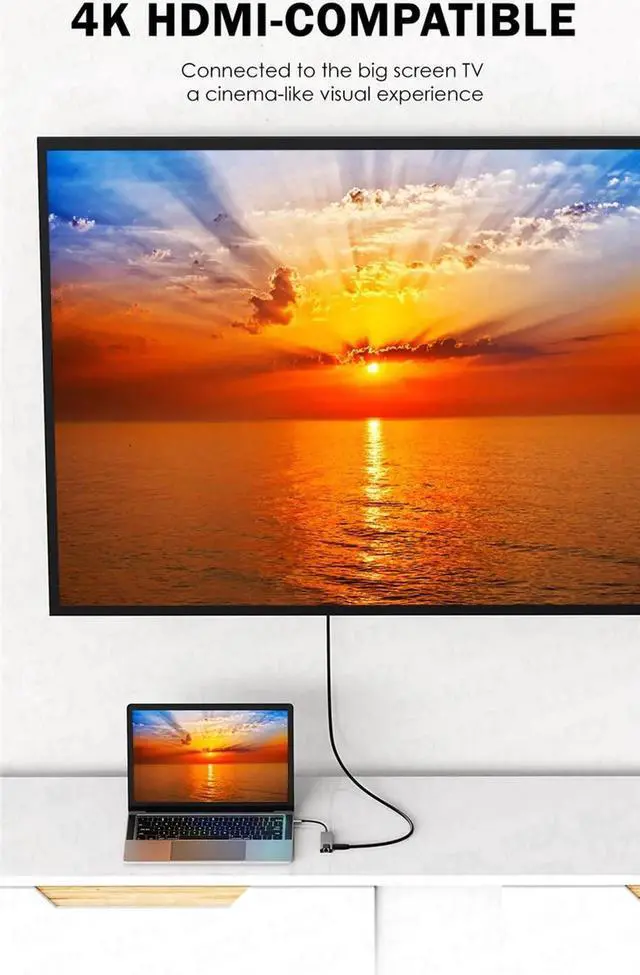 Alt view image 5 of 7 - 8in1 USB Hub 4K HDMI, USB3.0, USB2.0,TF/SD Card Reader,USB-C, 100W PD, Ethernet for Versatile Connectivity USB C Hub Multiport Adapter for MacBook Pro & Air M1 M2,