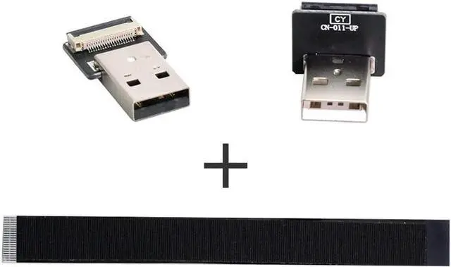 Alt view image 2 of 7 - USB 2.0 Type-A Male to USB 2.0 Type-A Male Data Flat Slim FPC Cable 90 Degree Up Angled for FPV & Disk & Scanner & Printer 50CM