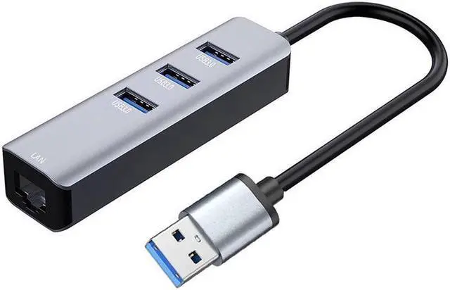Main image of USB 3.0 to Ethernet Adapter, 3-Port USB 3.0 Hub with RJ45 10/100/1000 Gigabit Ethernet Adapter Support Windows 10,8.1,Mac OS, Surface Pro,Linux,Chromebook and More