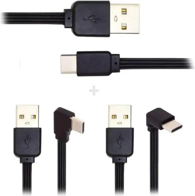 Alt view image 4 of 6 - USB 2.0 Type-A Male to USB-C Type-C Male Angled Data Flat Slim FPC Cable for FPV & Disk & Phone 3Pcs/Set 13cm