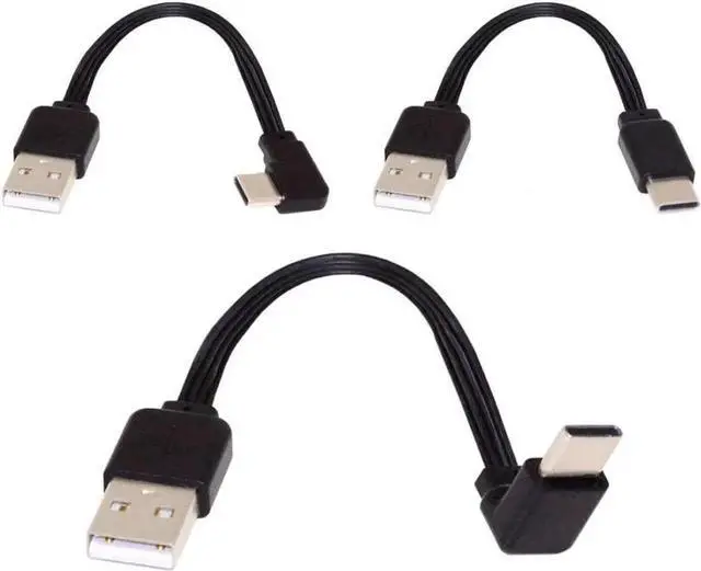 Main image of USB 2.0 Type-A Male to USB-C Type-C Male Angled Data Flat Slim FPC Cable for FPV & Disk & Phone 3Pcs/Set 13cm