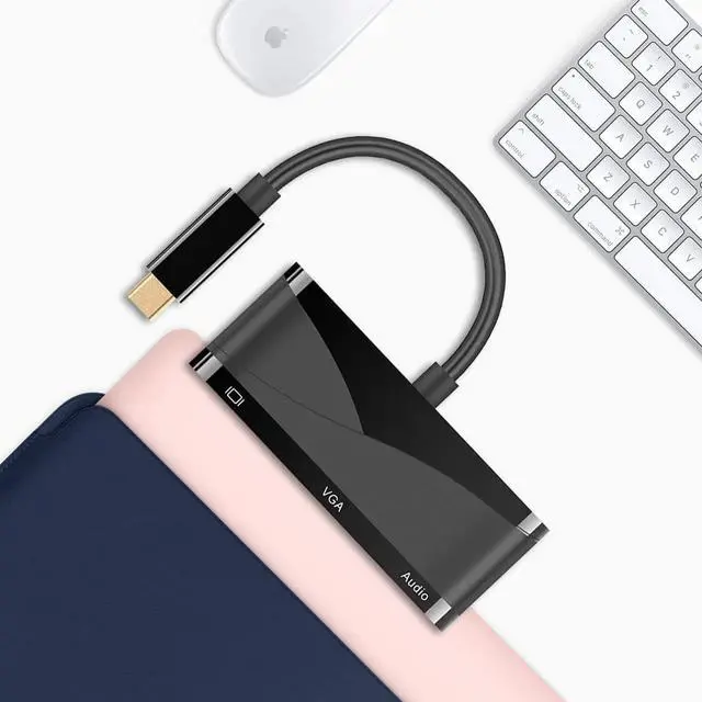 Alt view image 5 of 7 - USB C to HDMI VGA Adapter, USB 3.1 Type C to 4K HDMI VGA Audio Converter Adapter Compatible with MacBook Pro/Chromebook/Samsung Galaxy S8 S9/Nintendo Switch,No Driver