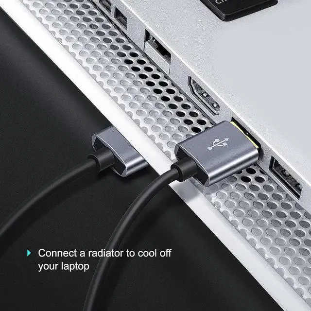 Alt view image 7 of 7 - USB 3.0 Cable, USB Type A Male to Male Cable, Compatible External Hard Drive, Camera, Handwriting Board, Radiator and More, Space Gray, Aluminum Case, 3.3ft