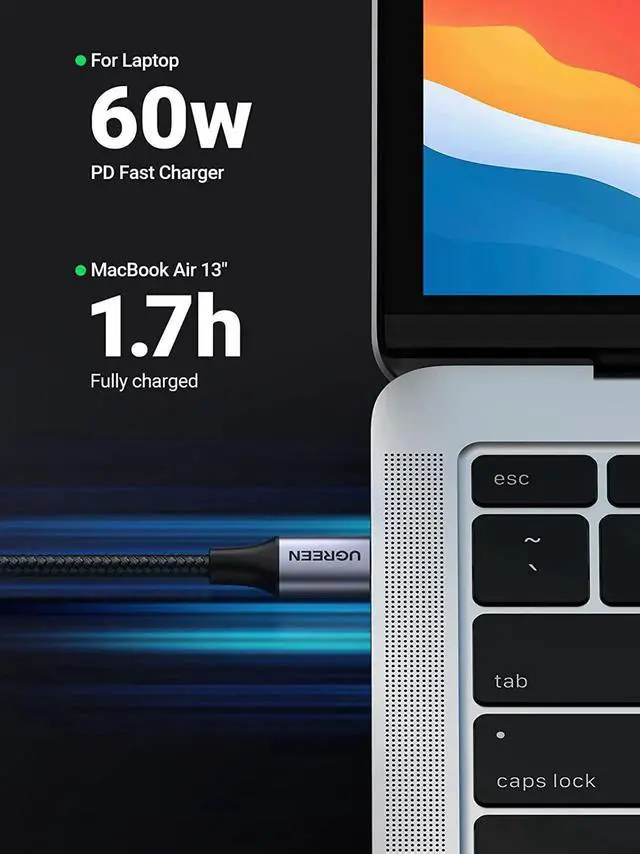 Alt view image 5 of 7 - USB C to USB C Cable Right Angle 90 Degree Type C 60W PD Fast Charge Compatible with Samsung Galaxy S21 S20 Z Fold 3 Note 20 Google Pixel 5 4 MacBook Pro Air iPad Pro Air 4 Mini 6 Switch 3FT