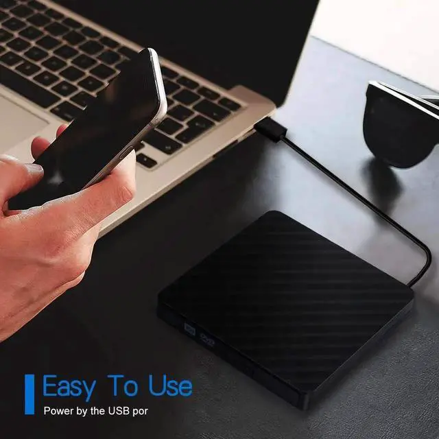 Alt view image 3 of 7 - High-speed USB 3.0/USB-C DVD Burner Recorder CD/DVD ROM CD RW External Optical Drive External DVD Drive Optical Drive for Laptop PC