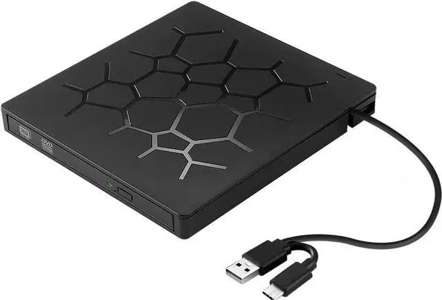 Alt view image 2 of 7 - External CD DVD Drive, USB 3.0 Type-C Portable CD/DVD /-RW Drive/DVD Optical Drive disc Player for Laptop with 4 USB Ports and 2 SD Card Slots Compatible with Mac Laptop Desktop PC Windows Linux OS