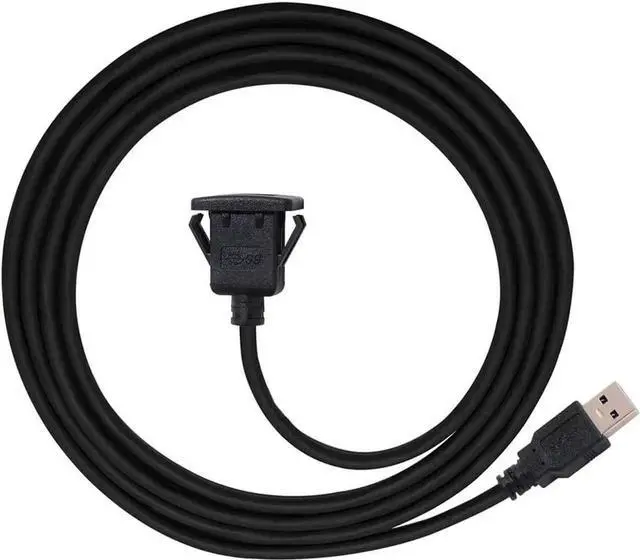 Alt view image 3 of 5 - USB 3.0 Single Port Extension Latch Mount Car AUX Cable for Dashboard Panel 1m Waterproof