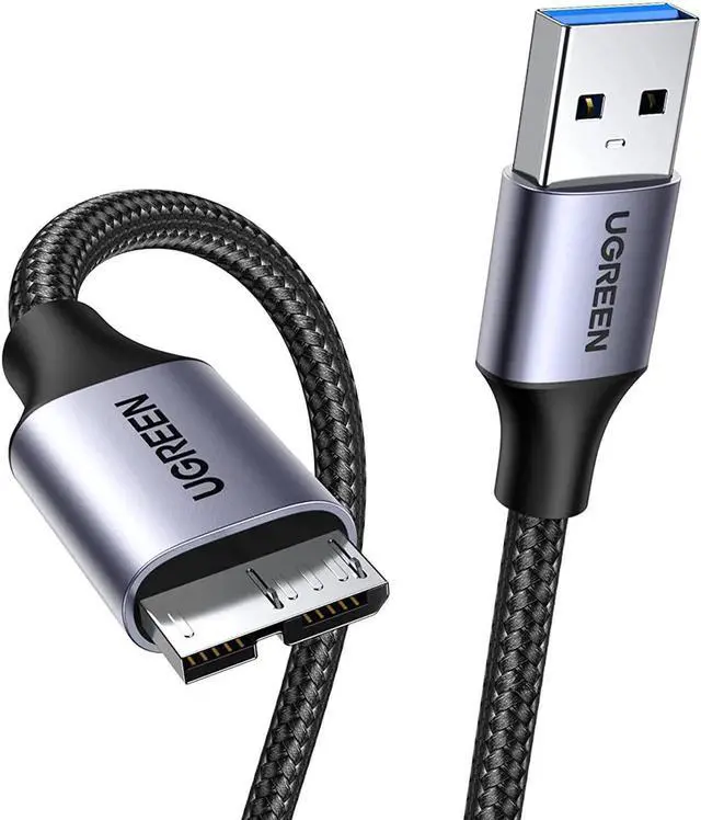 Main image of Micro USB 3.0 Cable, USB 3.0 A to Micro B Cord Nylon Braided External Hard Drive Cable Compatible with Samsung Galaxy S5, Note 3/Pro 12.2, Western Digital, Toshiba, My Passport, etc 6 FT