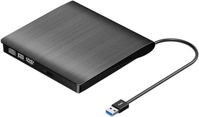 Alt view image 4 of 7 - External CD Drive, USB 3.0 Portable CD/DVD +/-RW Drive Slim DVD/CD ROM Rewriter Burner Compatible with Laptop Desktop PC Windows Linux OS Apple Mac(Black)