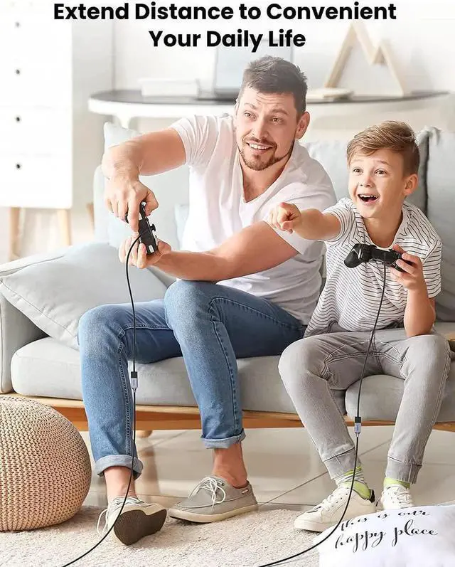 Alt view image 3 of 7 - USB Extension 2 Pack, (3 FT+ 3 FT) USB 3.0 Extender USB Cable Male to Female 5Gbps Data Transfer Compatible with Printers, Mouse, Keyboard, Flash Drive, Hard Drive, Hub, Oculus VR, Xbox