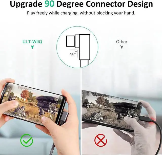 Alt view image 3 of 6 - USB C 3.2 Gen2x2 Cable 100W, 20Gbps Updated 90 Degree Right Angle USB C to C 3.2 Cable, 4K@60Hz Video Cord with E-Marker for Thunderbolt 3/4, Oculus Quest, iMac, MacBook, iPad Pro, Dell XPS (3.3 Ft)