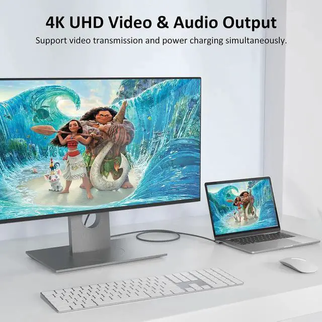 Alt view image 6 of 6 - USB C 3.2 Gen2x2 Cable 100W, 20Gbps Updated 90 Degree Right Angle USB C to C 3.2 Cable, 4K@60Hz Video Cord with E-Marker for Thunderbolt 3/4, Oculus Quest, iMac, MacBook, iPad Pro, Dell XPS (3.3 Ft)