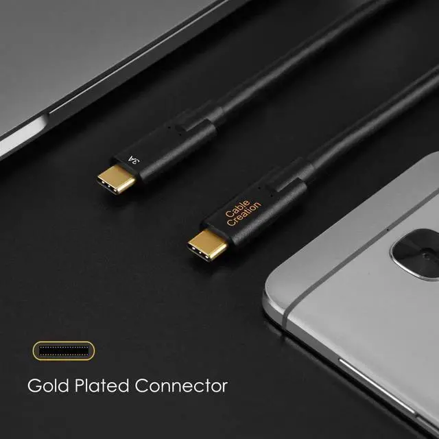 Alt view image 6 of 6 - USB C to USB C 3.1 Gen 2 Cable 5ft, 10Gbps USB 3.1 Type C Fast Charge with 60W Power Delivery and 4K Video, Compatible with Oculus Quest/Link, MacBook (Pro), Hard Drives, 1.5M /Black