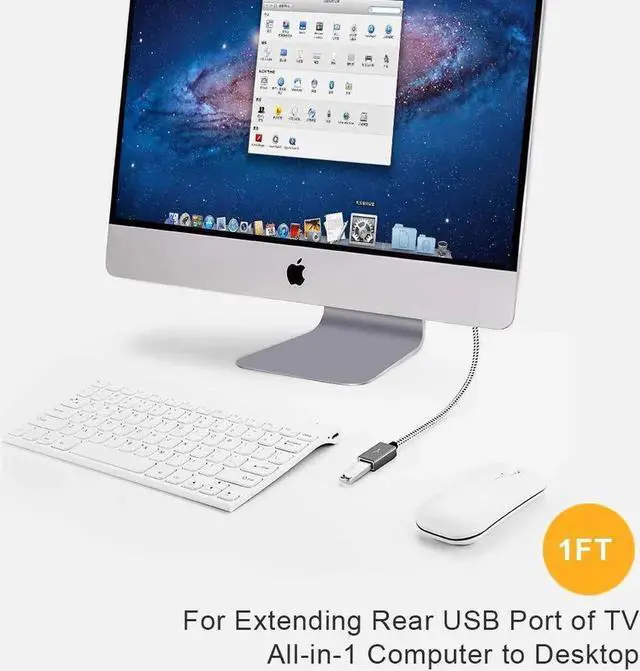 Alt view image 4 of 5 - Short USB 3.0 Extension Cable, Right Angle USB 3.0 Male to Female Extender Cord, Compatible Flash Drives, Keyboard, Scanners, Keyboard, Playstation, 1 FT, Space Grey, Aluminum Case