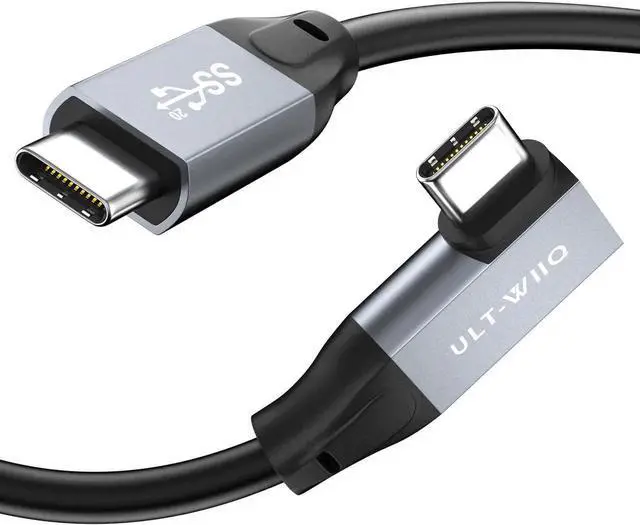 Main image of USB C to USB C 3.2 Gen2x2 Cable 100W, 20Gbps Right Angle 4K@60Hz Video Cord, Super Soft 90 Degree Type-C Data Cable with E-Marker for Thunderbolt 3/4, MacBook, iPad Pro, Oculus Quest, Switch (9.9FT)