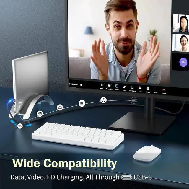 Alt view image 7 of 7 - USB4 for Thunderbolt 3 4 40Gbps Cable 1M USB-C 4 Cable 8K@30Hz 5K/4K 60Hz Video 40Gbps Data Transmissions Rate 20V 5A 100W Power Delivery 3in1 USB-C Cable External SSD eGPU