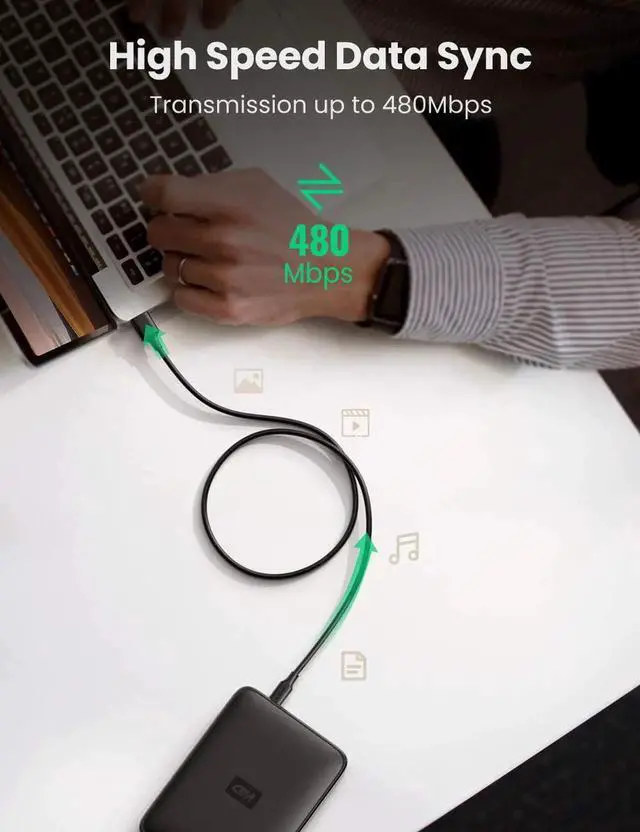 Alt view image 6 of 7 - Mini USB Cable, A-Male to Mini-B Cord USB 2.0 Charger Cable Compatible with GoPro Hero 3+, PS3 Controller, Digital Camera, Dash Cam, MP3 Player, GPS Receiver, Garmin Nuvi GPS, SatNav, PDA 10 FT